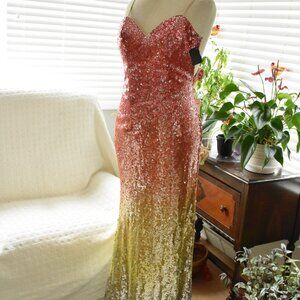 Dave & Johnny Ombré Sequin Mermaid Special Occasion Dress